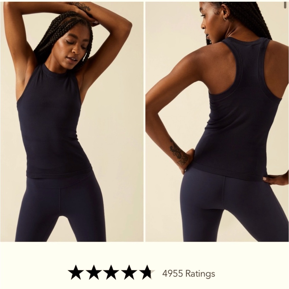 Athleta Renew Racerback Seamless tank top in black
